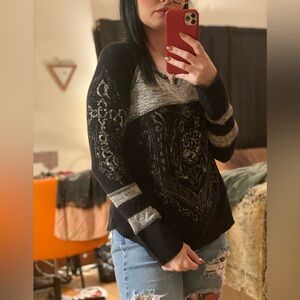 Vintage Women’s Harley-Davidson Knitted X Patchwork Sweater